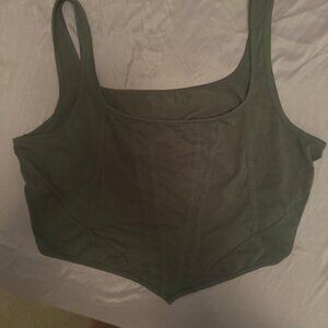 SHEIN green corset style sleeveless crop top size 3xl